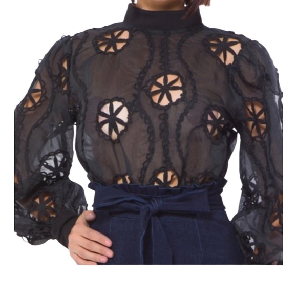 Boutique Uptown Bombshell Cut Out Crochet
Bodysuit Top Women’s Size L - Picture 9 of 9